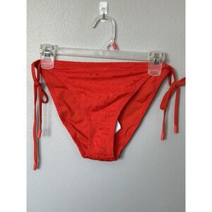 Red Carter EYELET TIE SIDE BIKINI BOTTOM Red Large/10 NWT. Summer Beach Boat Fun